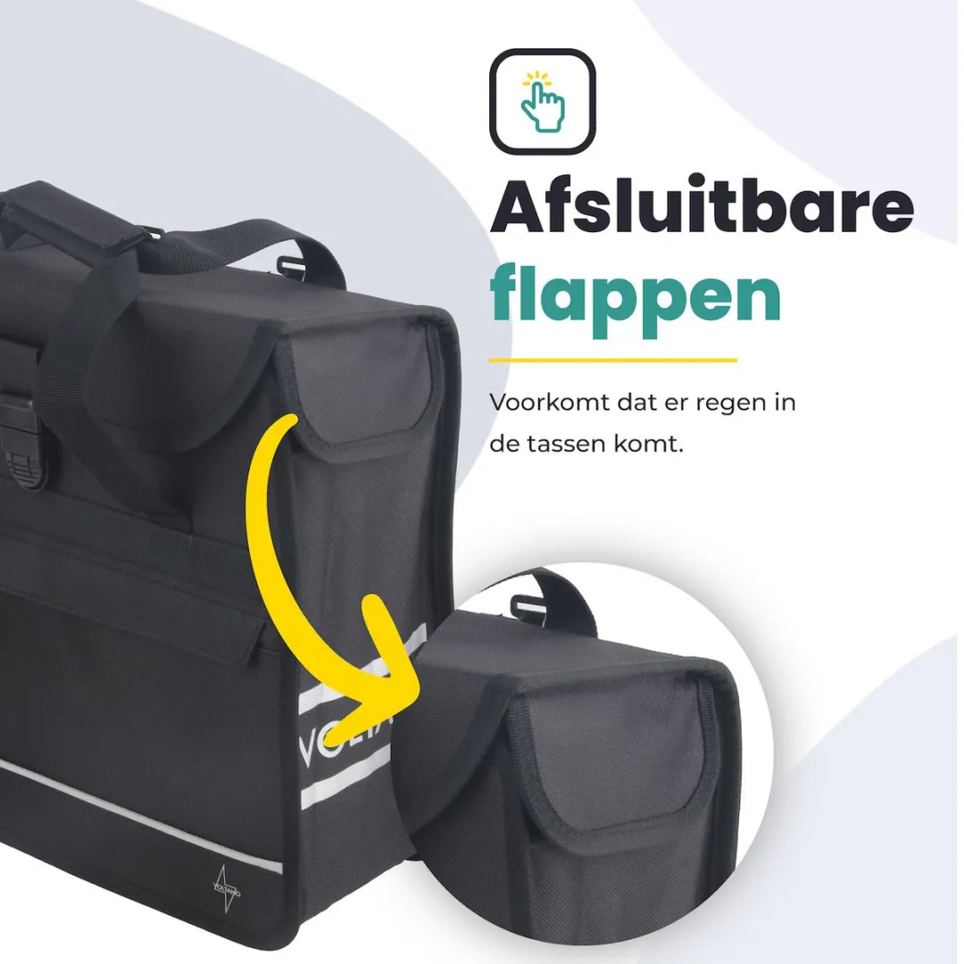 Voltano Enkele Shopper Fietstas 17L - Zwart