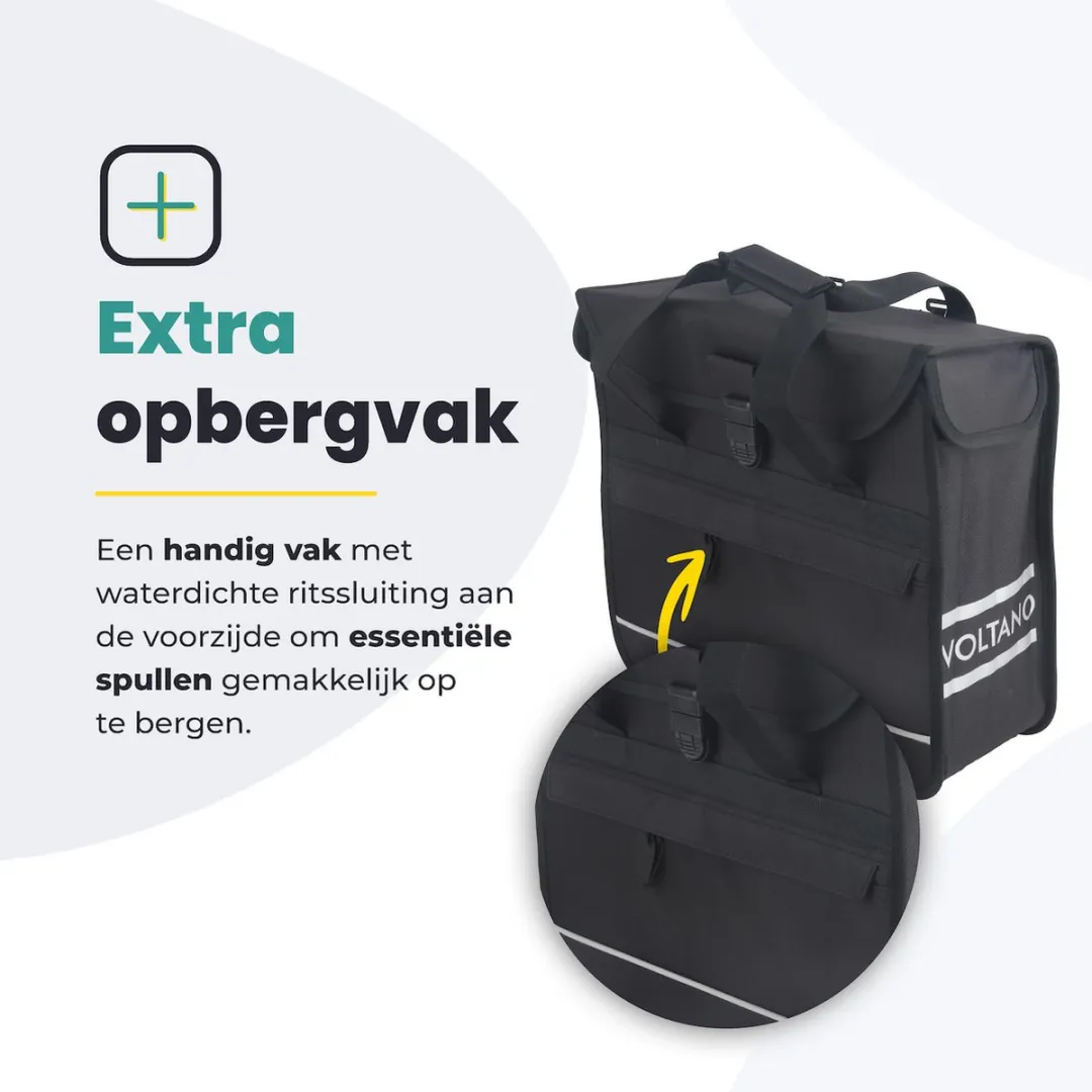 Voltano Enkele Shopper Fietstas 17L - Zwart - afbeelding 6 van 6