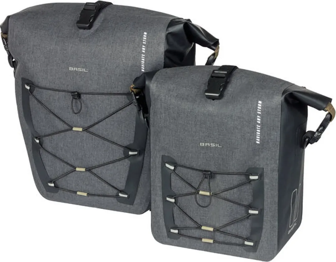 Basil Navigator Storm Enkele Fietstas MIK STUDS 25L - Zwart