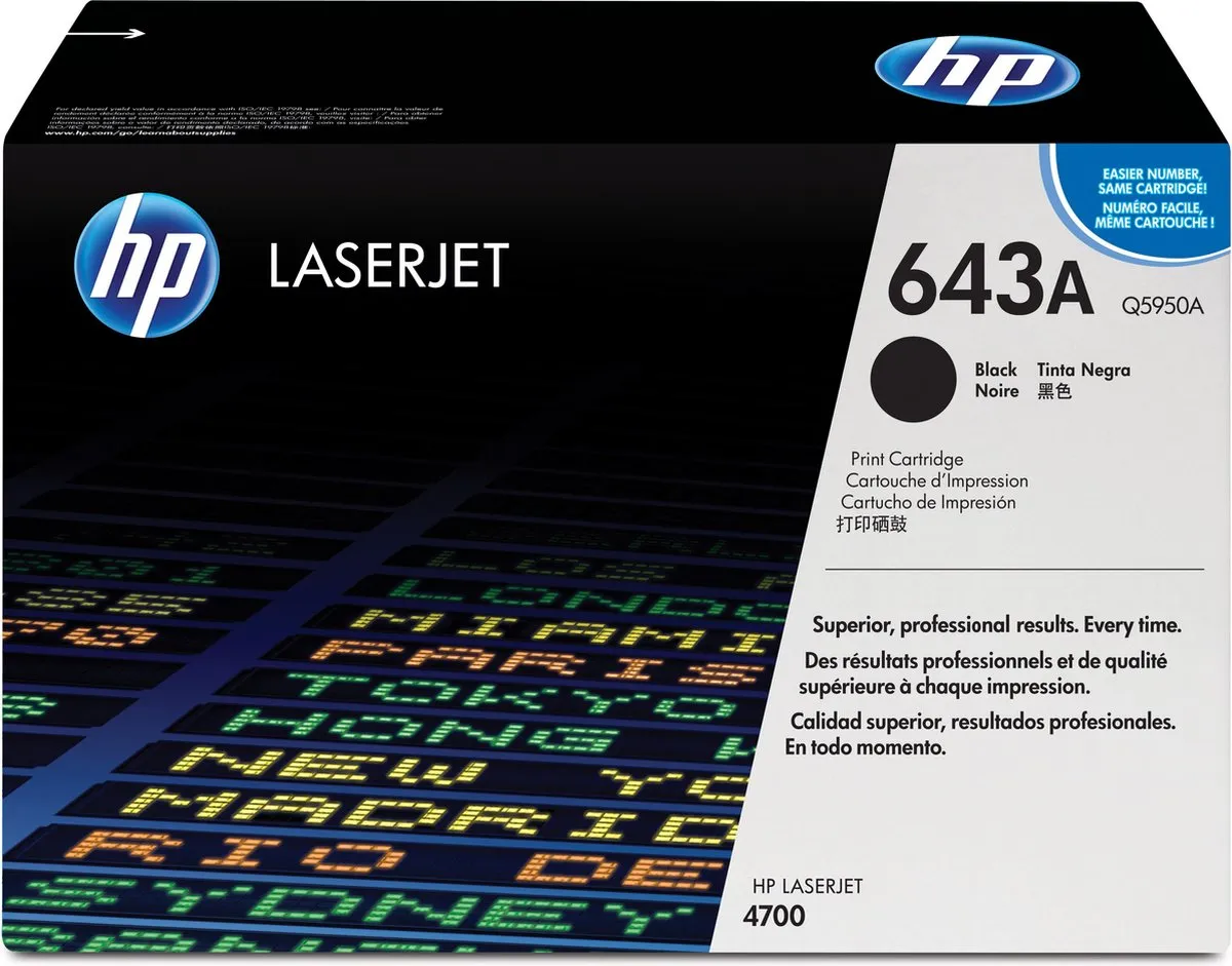 HP 643A Tonercartridge - Zwart - 11.000 pagina's
