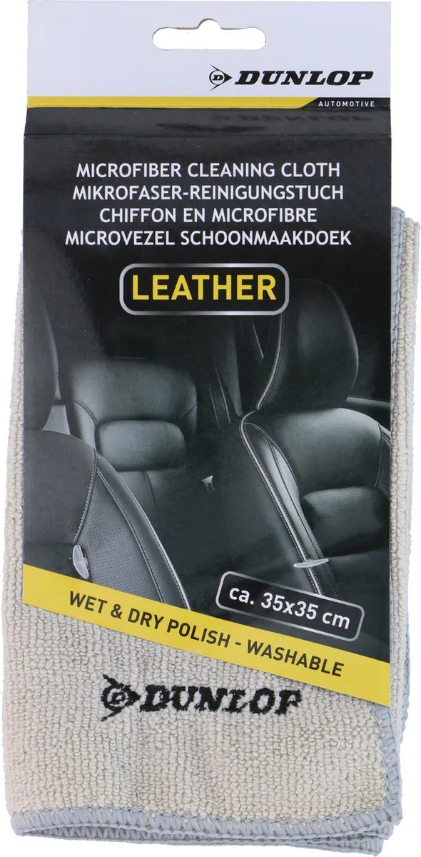 Dunlop Auto Poetsdoek Lederen Interieur 35x35cm - Grijs