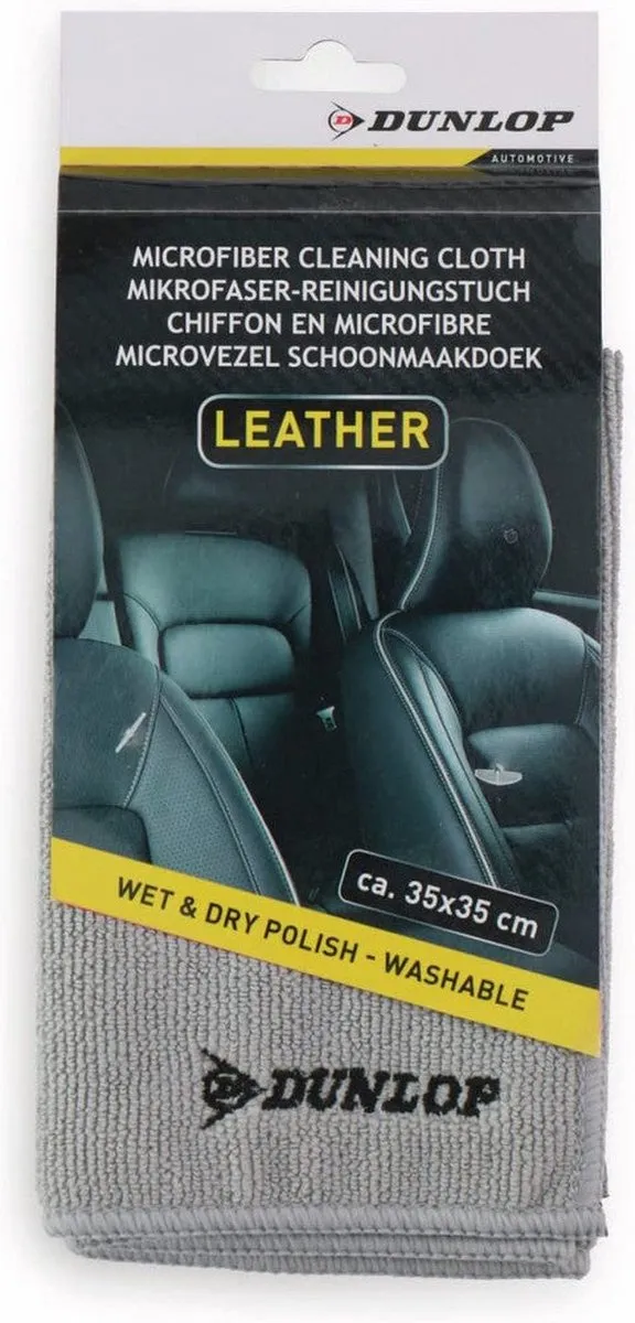 Dunlop Auto Poetsdoek Lederen Interieur 35x35cm - Grijs