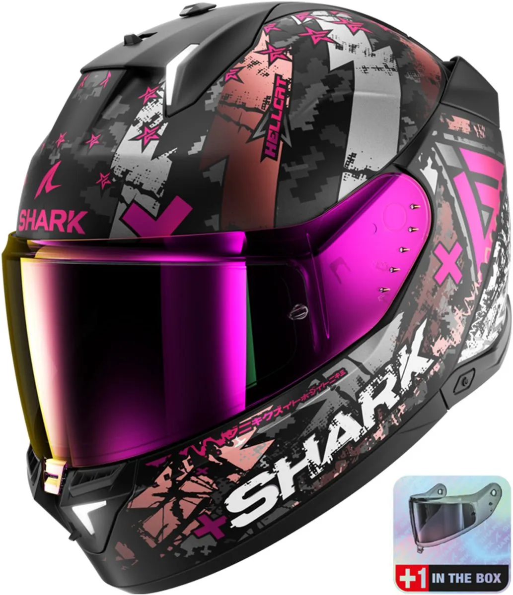 Shark SKWAL i3 Hellcat Integraalhelm - XS - Mat Zwart/Chrom Paars