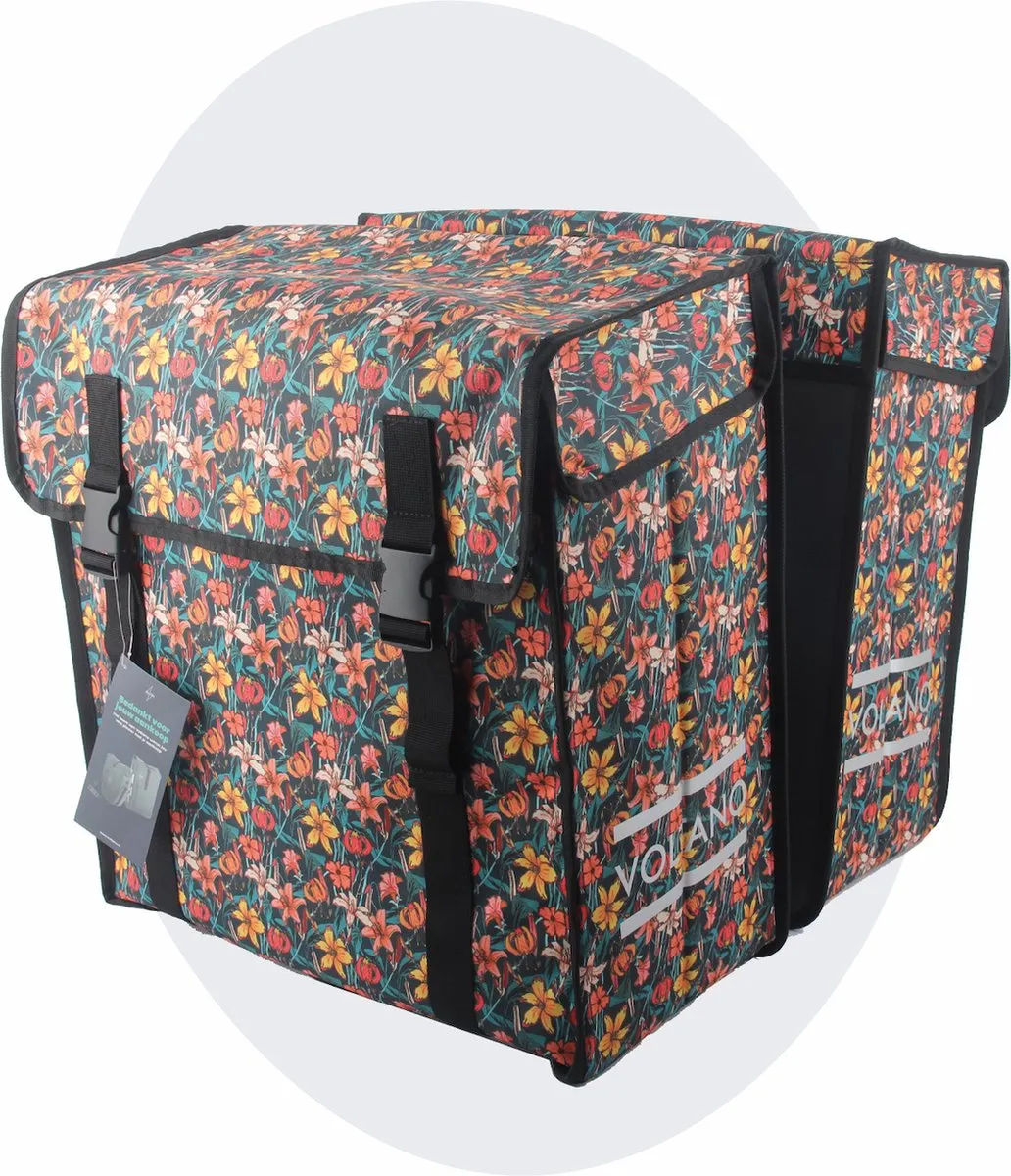 Voltano Dubbele Fietstas XXL Floral Fiesta