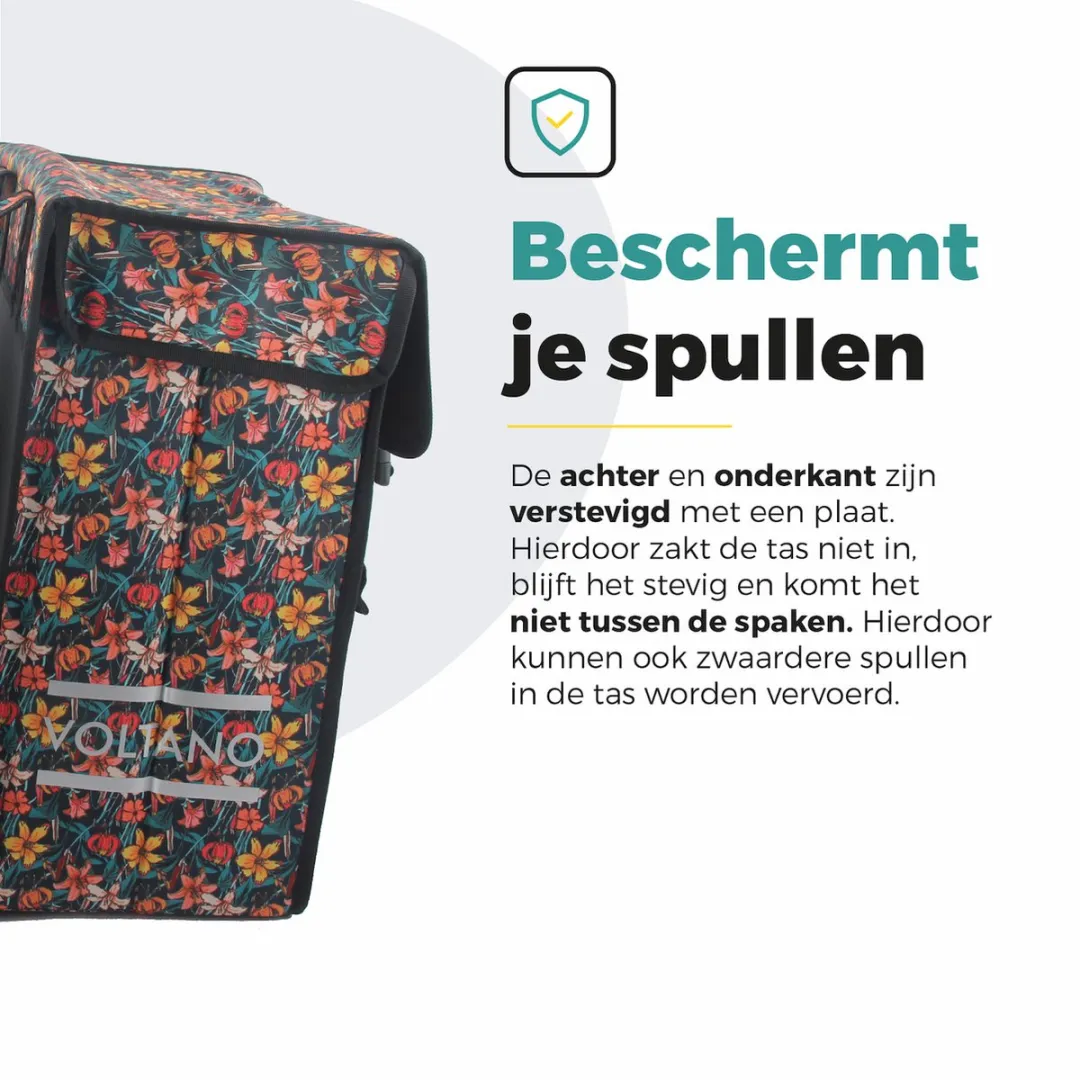 Voltano Dubbele Fietstas XXL Floral Fiesta - 60L - Waterdicht