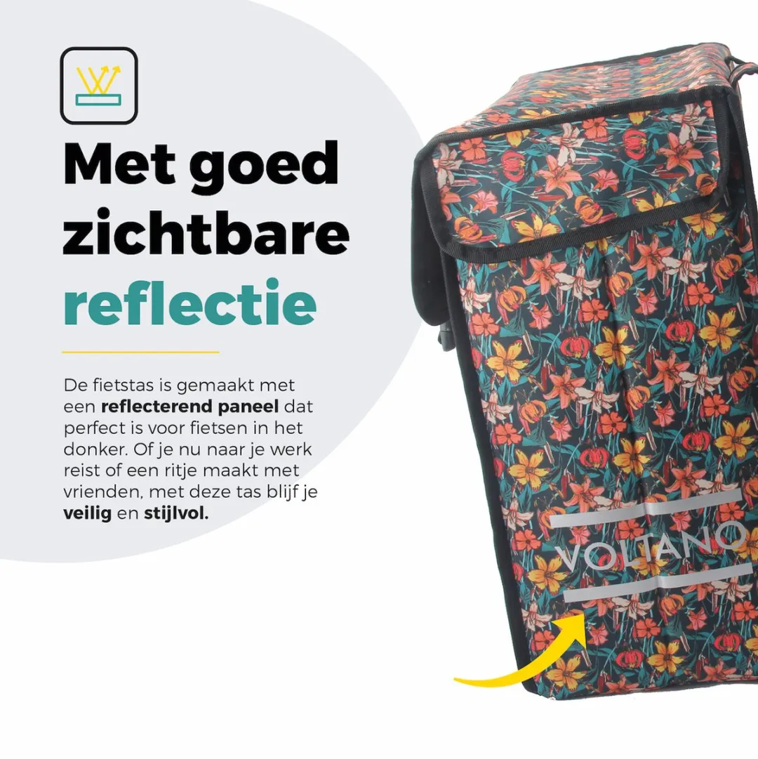 Voltano Dubbele Fietstas XXL Floral Fiesta - 60L - Waterdicht
