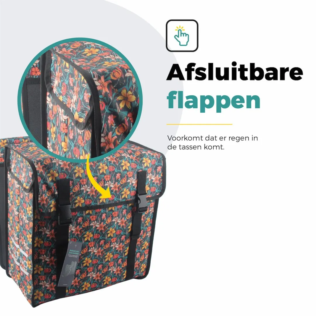 Voltano Dubbele Fietstas XXL Floral Fiesta - 60L - Waterdicht