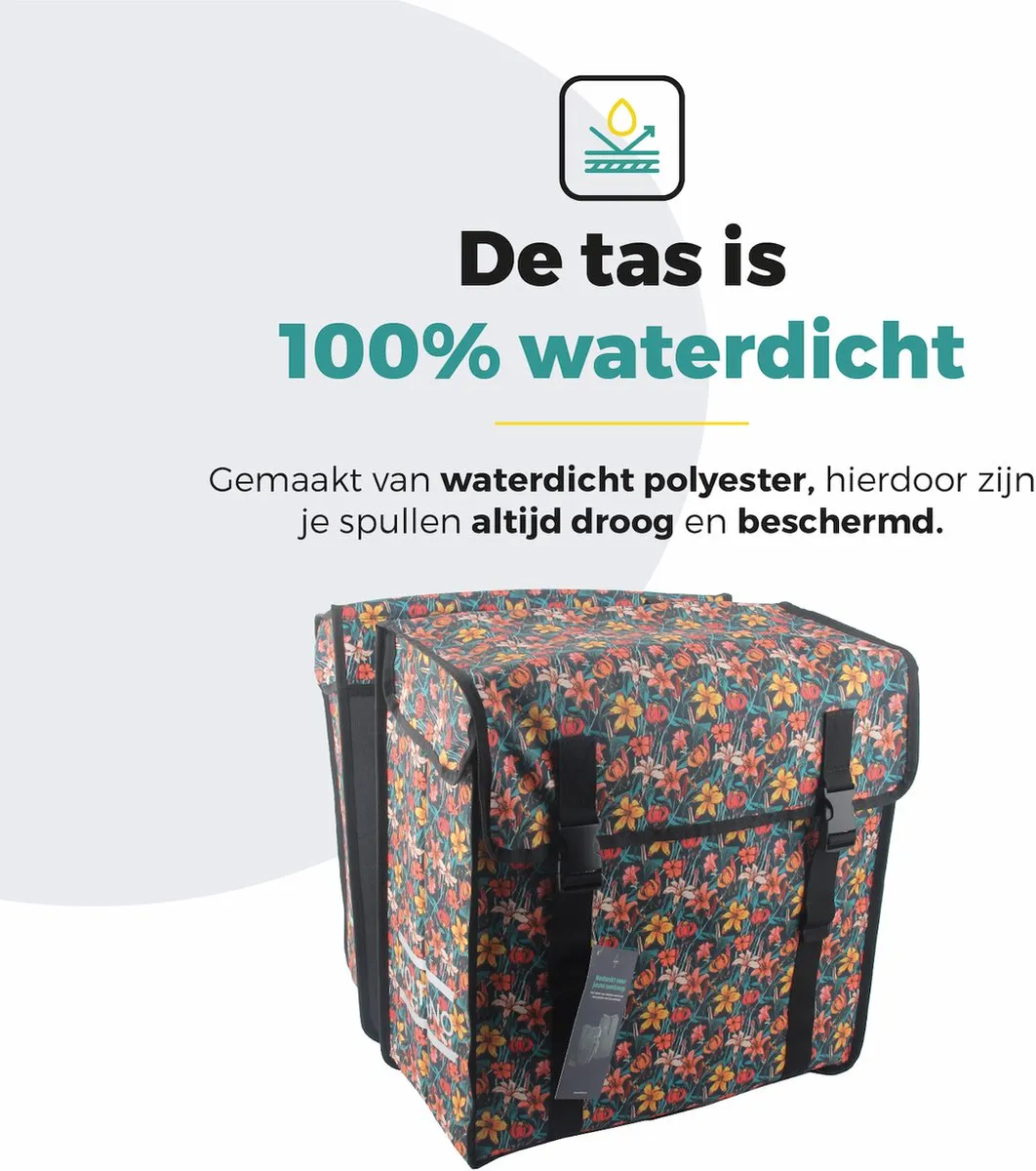 Voltano Dubbele Fietstas XXL Floral Fiesta - 60L - Waterdicht