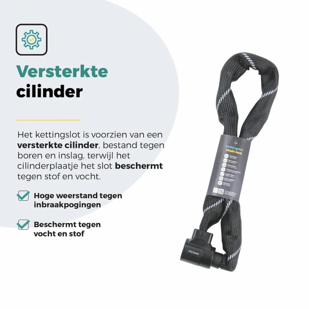 Voltano ART4 Kettingslot Solid 110cm - Scooter/Fiets - Zwart