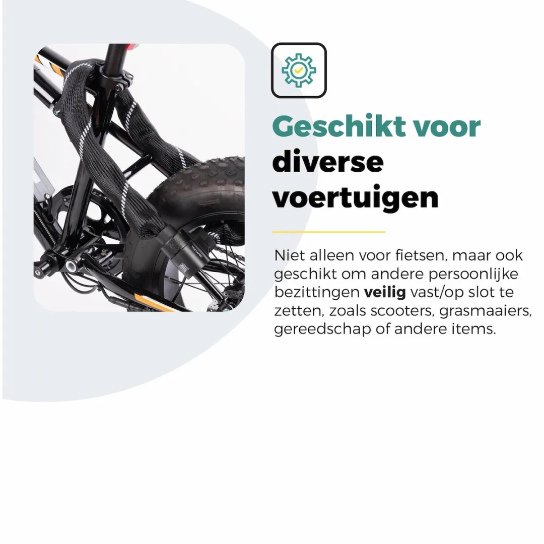 Voltano ART4 Kettingslot Solid 110cm - Scooter/Fiets - Zwart