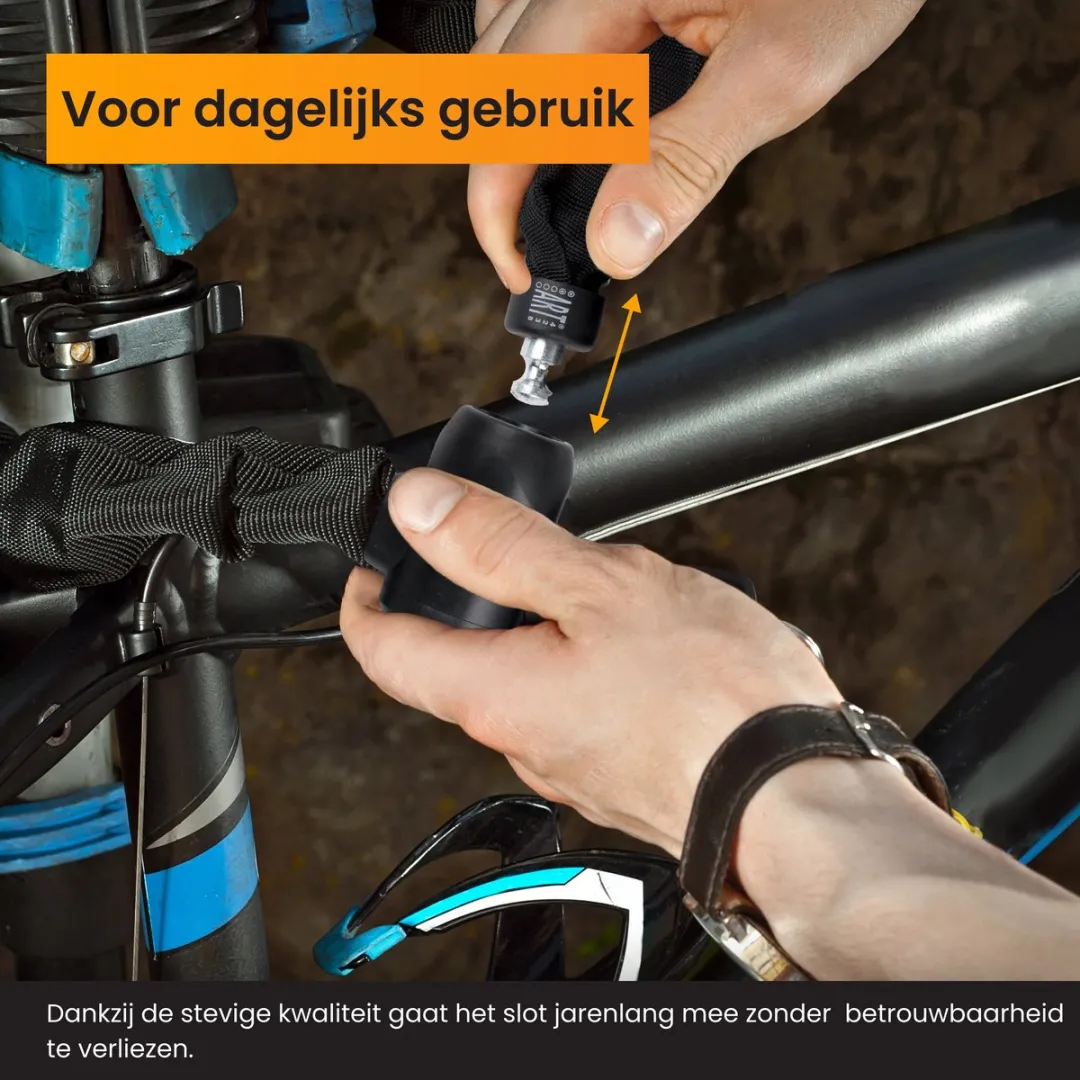 R2B ART 2 Kettingslot 100cm - 2 Sleutels - Zwart
