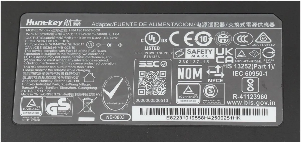 ASUS 0A001-00861400 Oplader 120W - Zwart