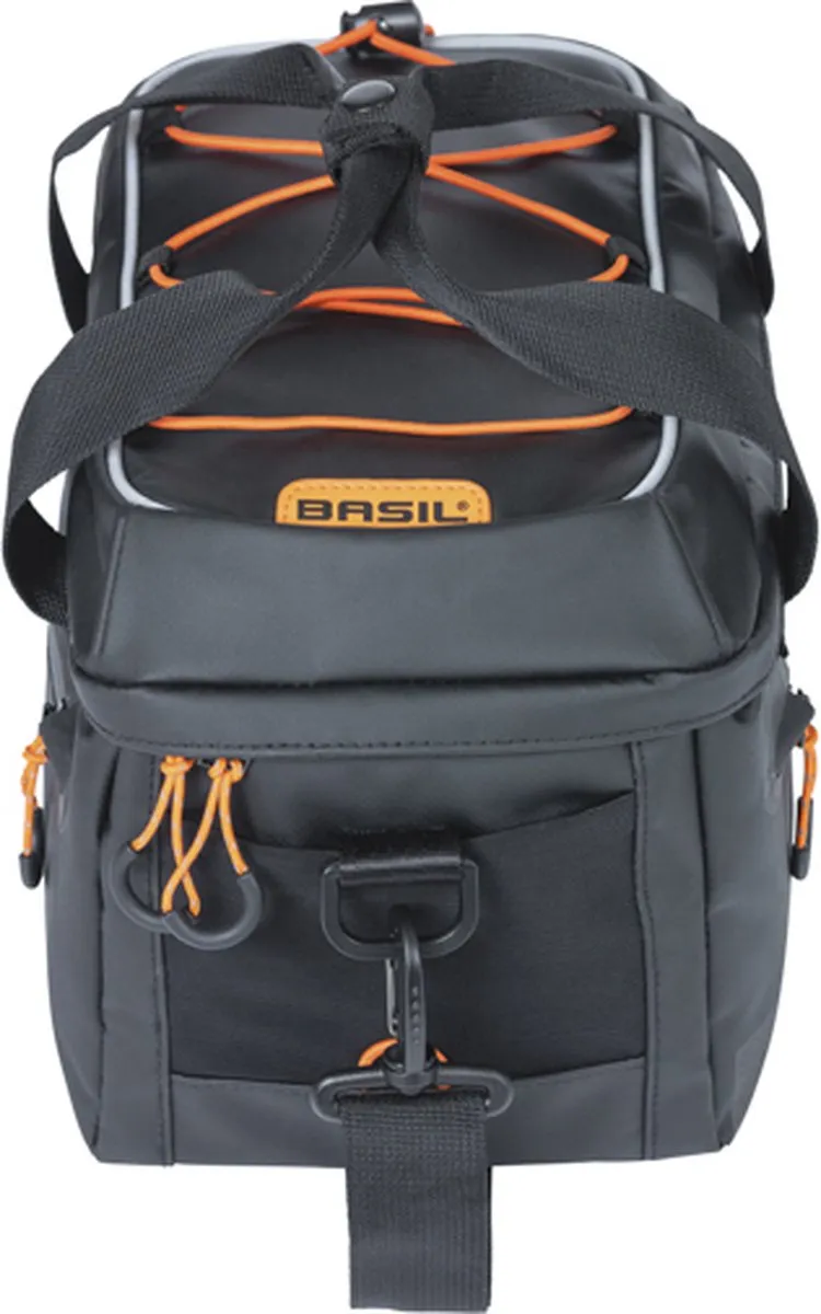 Basil Miles Tarpaulin Waterdichte Bagagedrager 7L - MIK Adapter - Zwart/Oranje