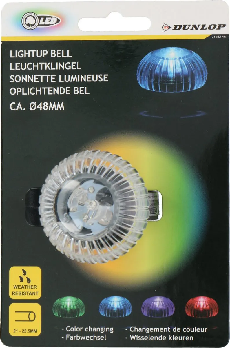 Dunlop Fietsbel met LED - 48cm - Multi