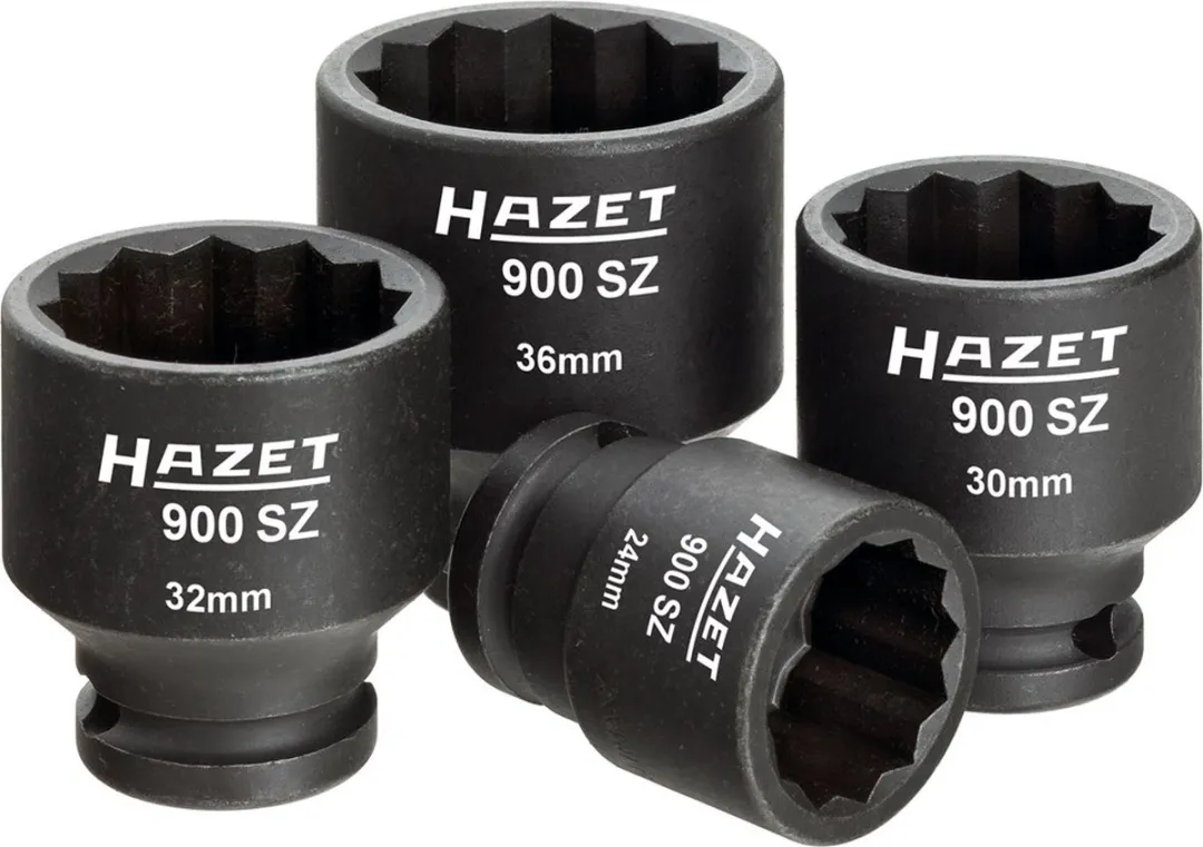 Hazet Krachtdoppenset 1/2" 4-delig - Zwart