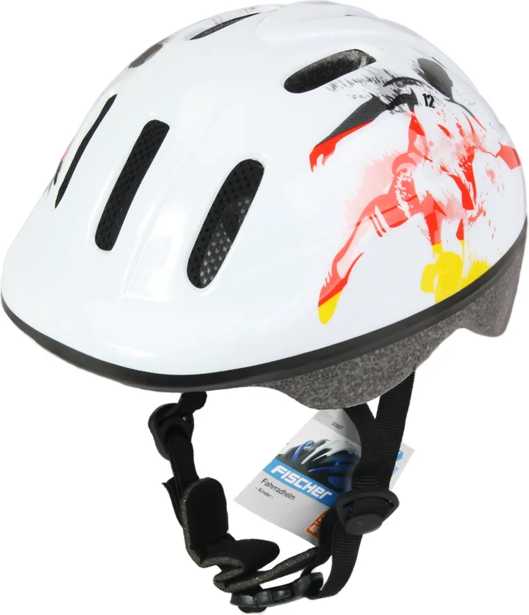 Fischer Kinderfietshelm S/M Voetbal - Wit