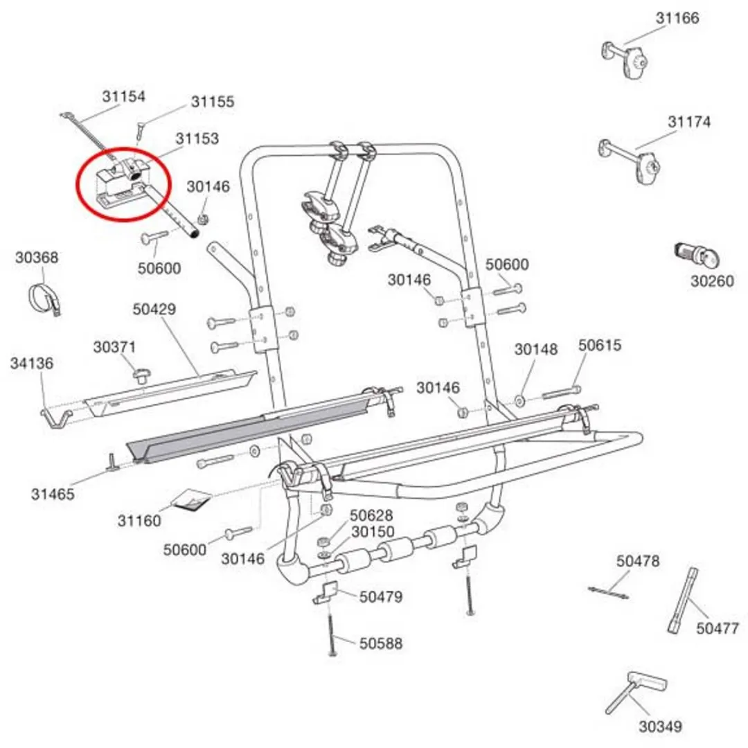 Thule SP 31153 Voetplaat 973 - Zwart