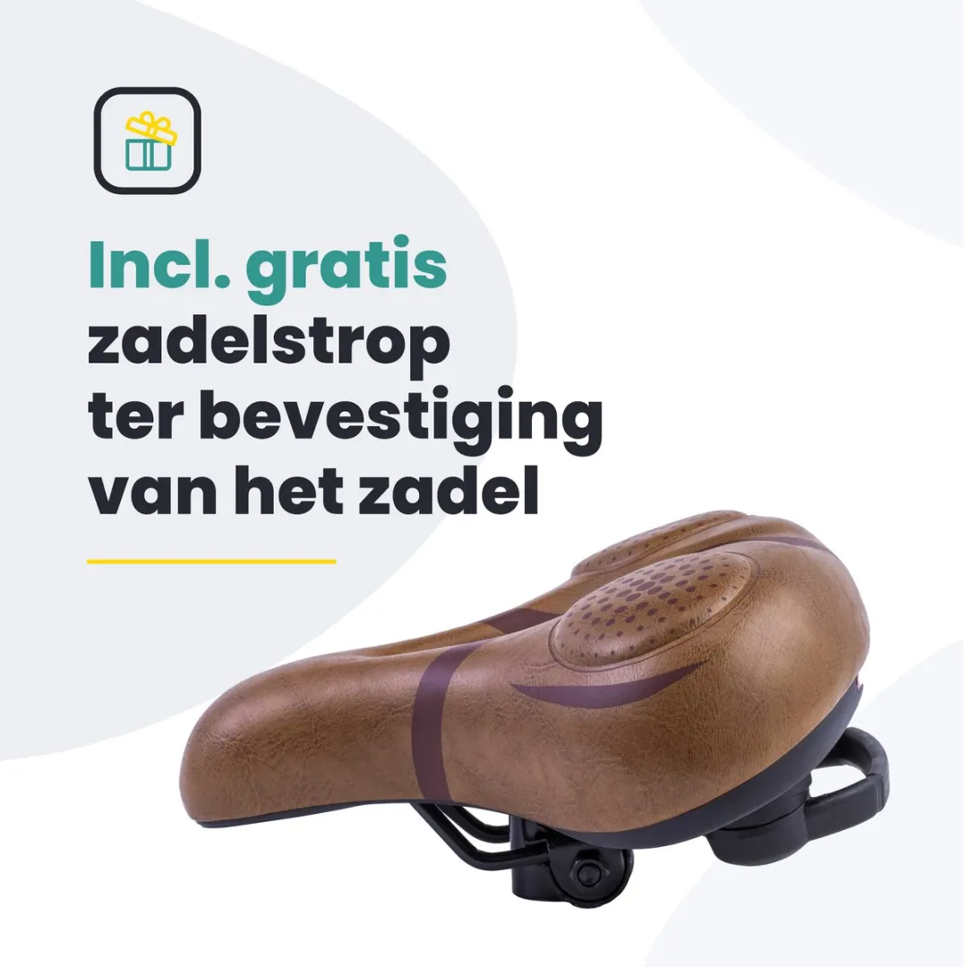 Voltano Fietszadel Donkerbruin - Unisex - Met Zadelstrop