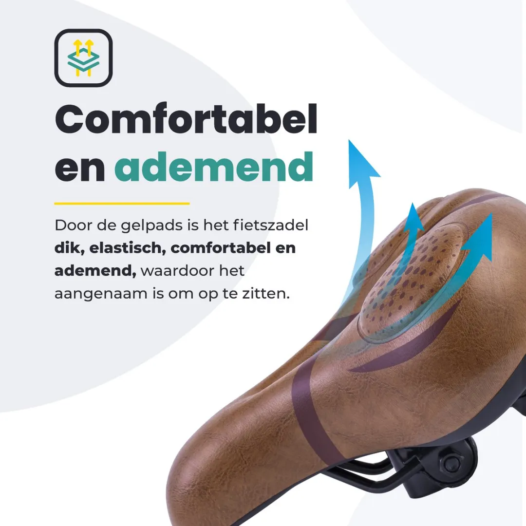 Voltano Fietszadel Donkerbruin - Unisex - Met Zadelstrop