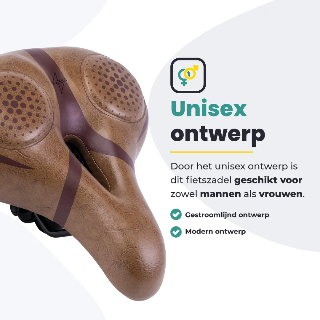 Voltano Fietszadel Donkerbruin - Unisex - Met Zadelstrop
