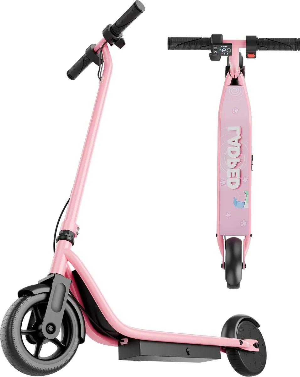 Stay-on Ladped Roze Elektrische Kinderstep 15 km/h