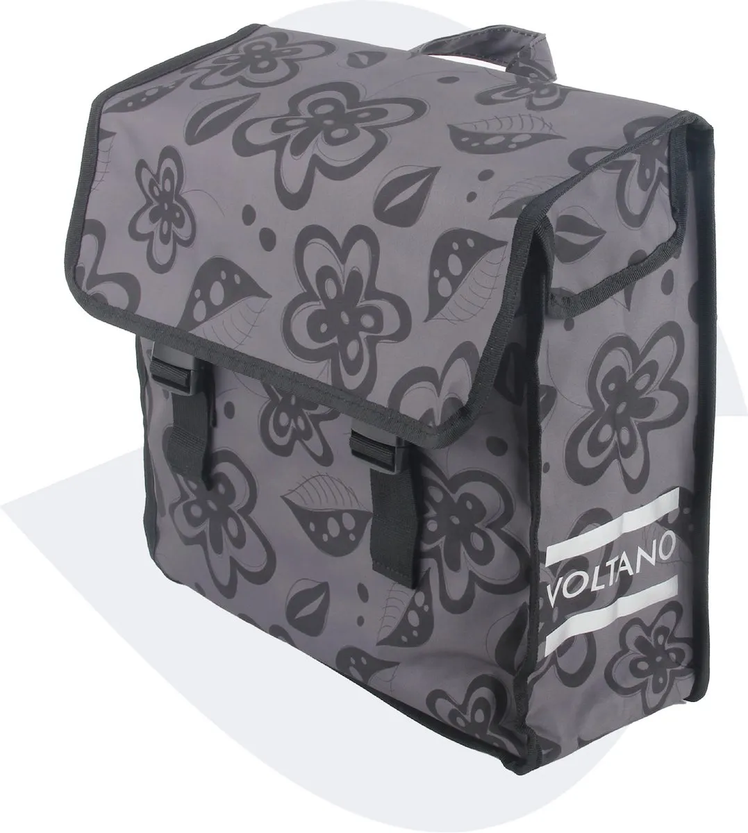 Voltano Floral Fusion Voorgevormde Fietstas - 19L - Grijs