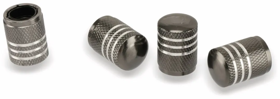 Dunlop Ventieldoppen Av Aluminium - 4 Stuks - Zilvergrijs