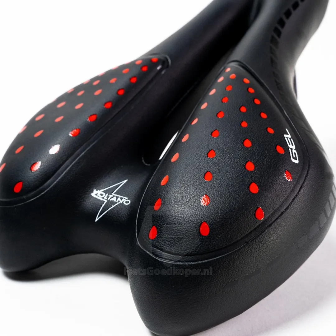 Voltano Sport Trekking Fietszadel - Gelpads - Zwart/Rood