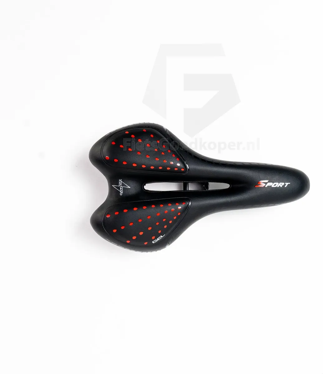 Voltano Sport Trekking Fietszadel - Gelpads - Zwart/Rood - afbeelding 6 van 6