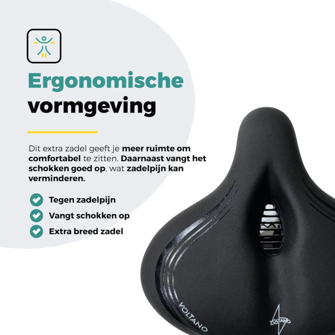 Voltano XXXL Medicus Fietszadel - Zwart - 30x29,5cm