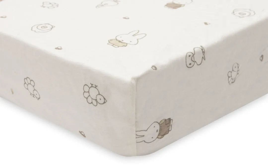 Jollein Hoeslaken Ledikant Jersey Miffy Family Farm - 2 Stuks