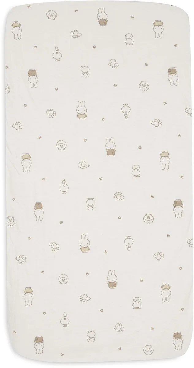 Jollein Hoeslaken Ledikant Jersey Miffy Family Farm - 2 Stuks