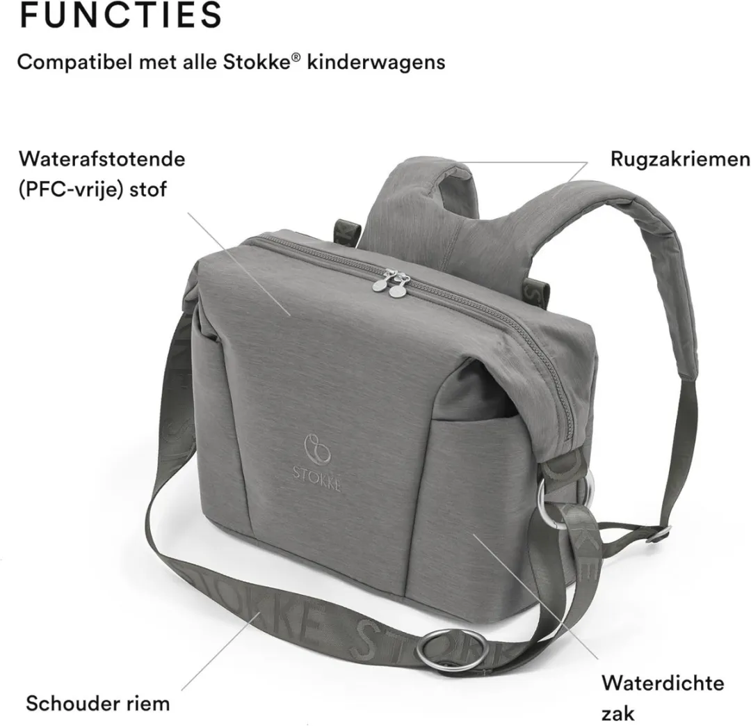 Stokke Luiertas met Aankleedkussen - Grijs