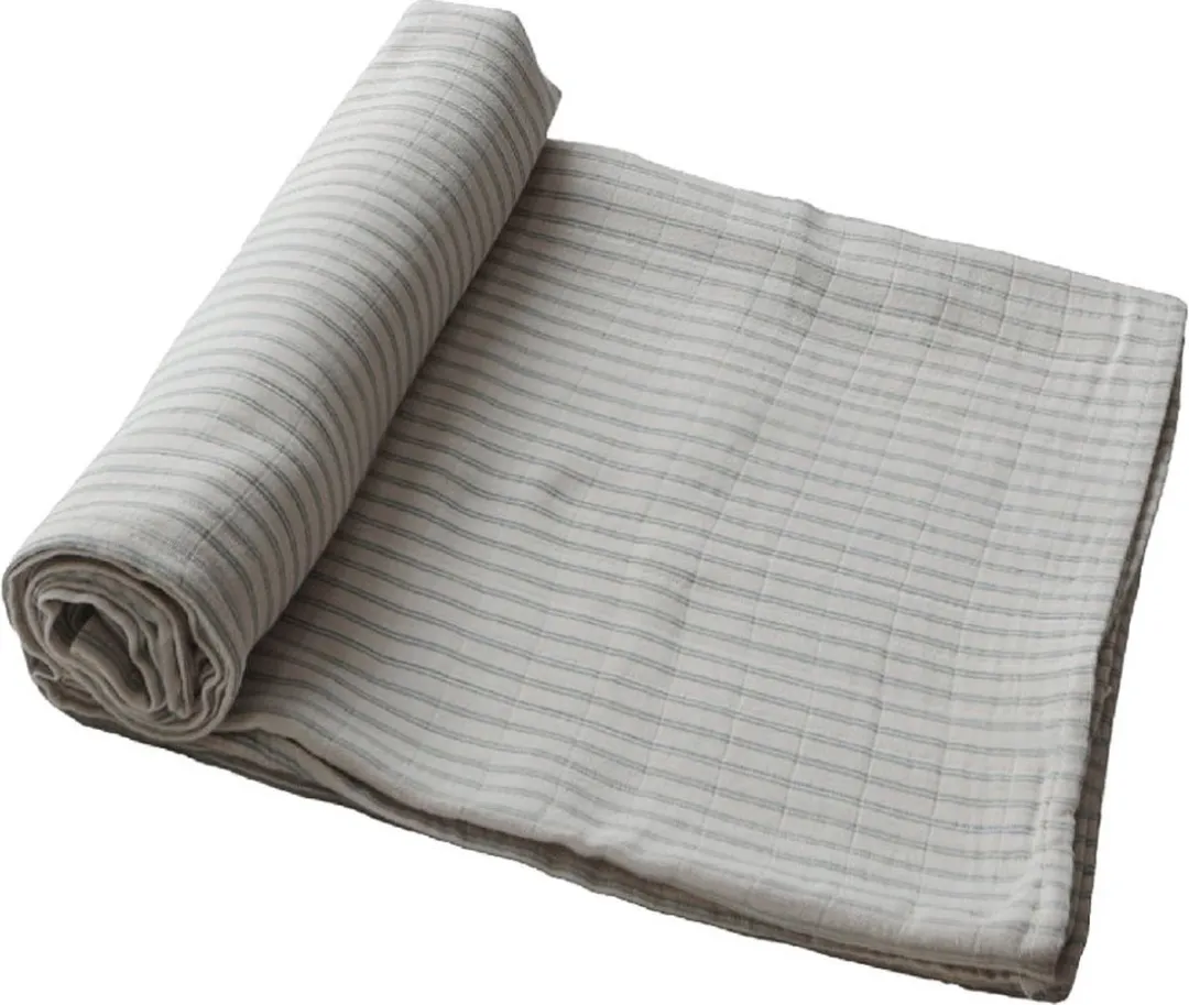 Mushie Hydrofiele Doek XL Swaddle Sage Stripes