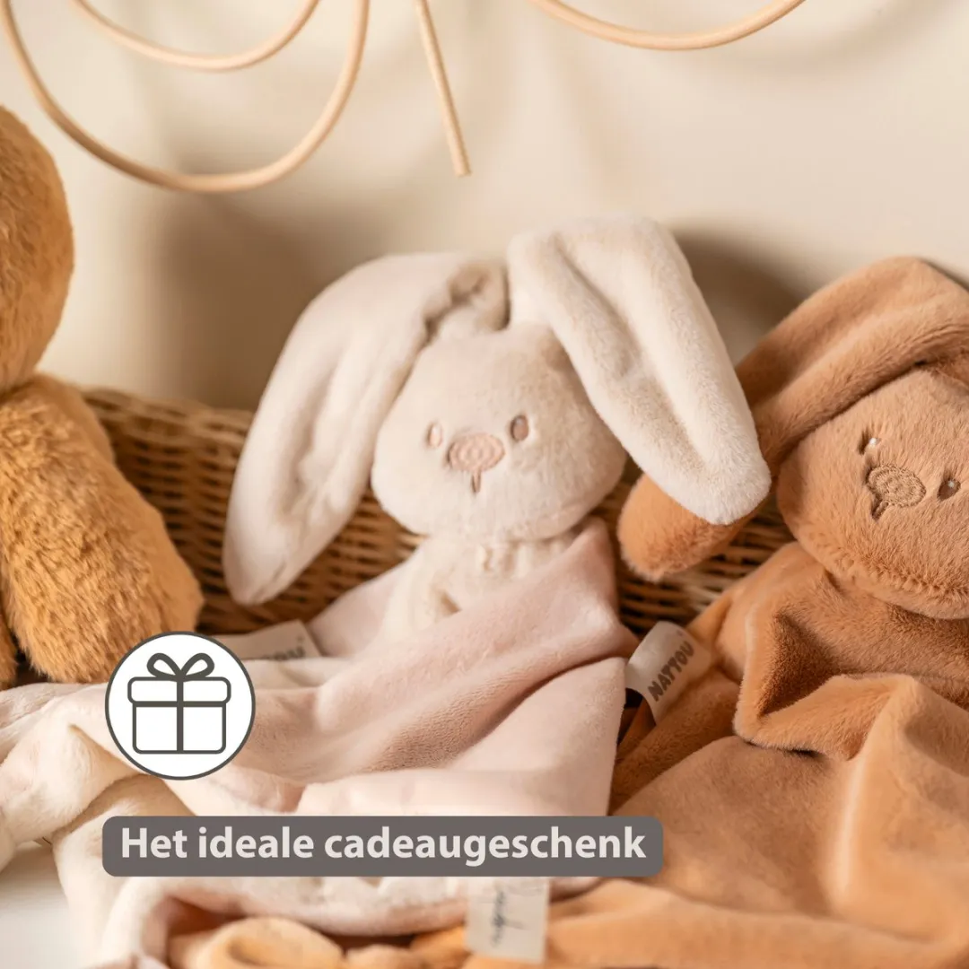 Nattou Lapidou Baby Knuffeldoekje 65x40cm - Konijn - Zand