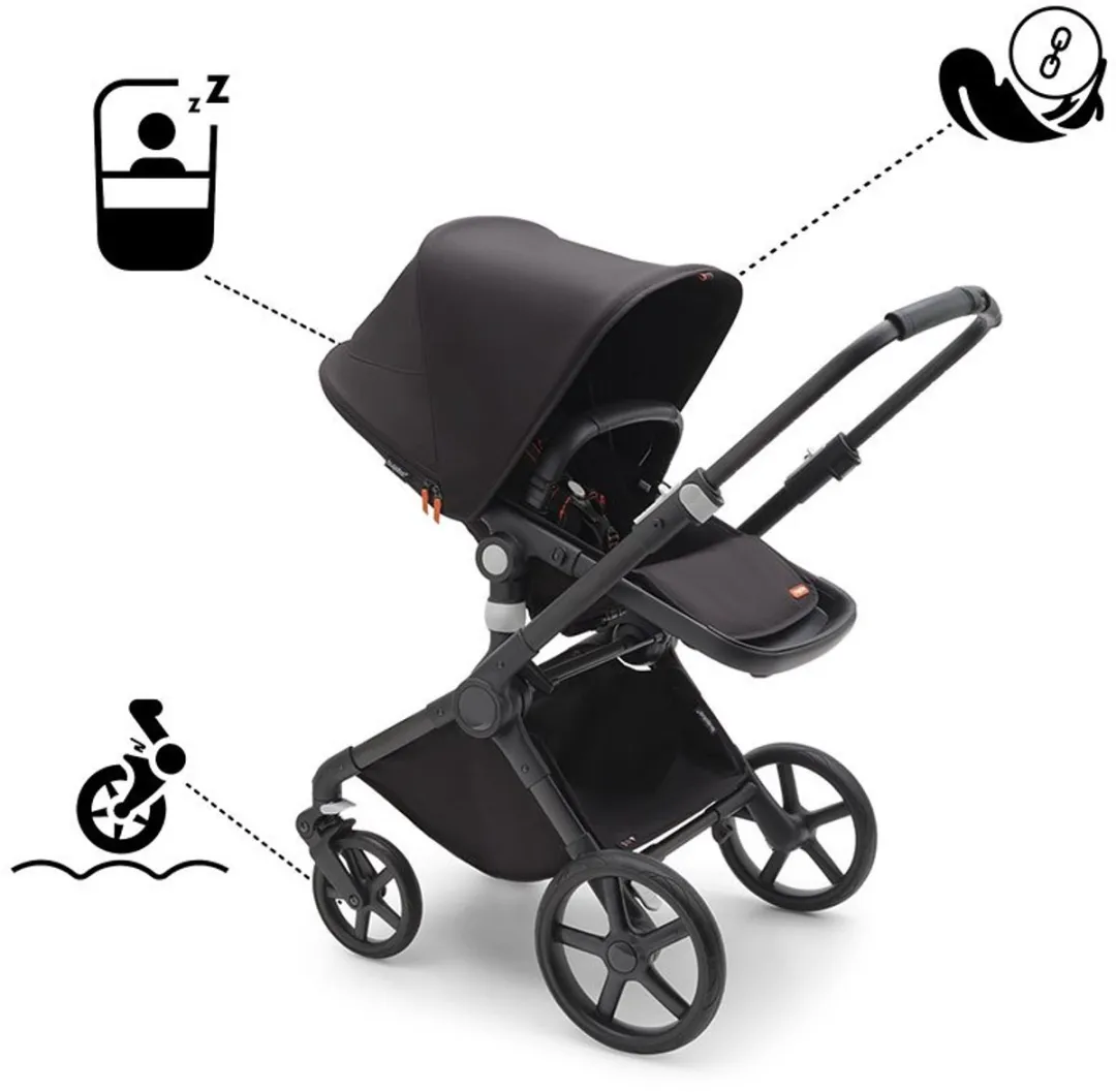 Bugaboo Fox Cub Kinderwagen - All-terrain Wieg & Stoel - Midnight Black