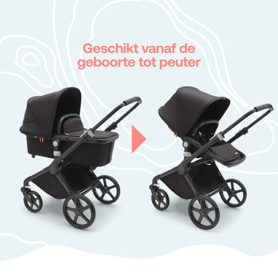 Bugaboo Fox Cub Kinderwagen - All-terrain Wieg & Stoel - Midnight Black
