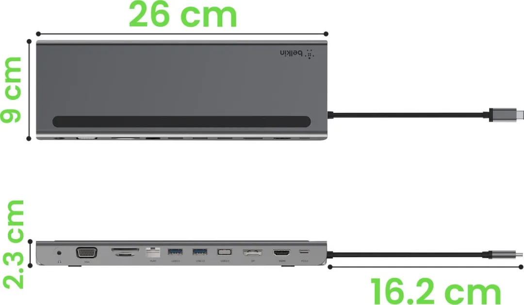 Belkin INC004BTSGY USB-C Docking Station 11-in-1 - Grijs