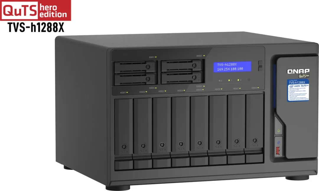 QNAP TVS-H1288X-W1250 NAS - 12 Sloten - 6 Kernen - Zwart