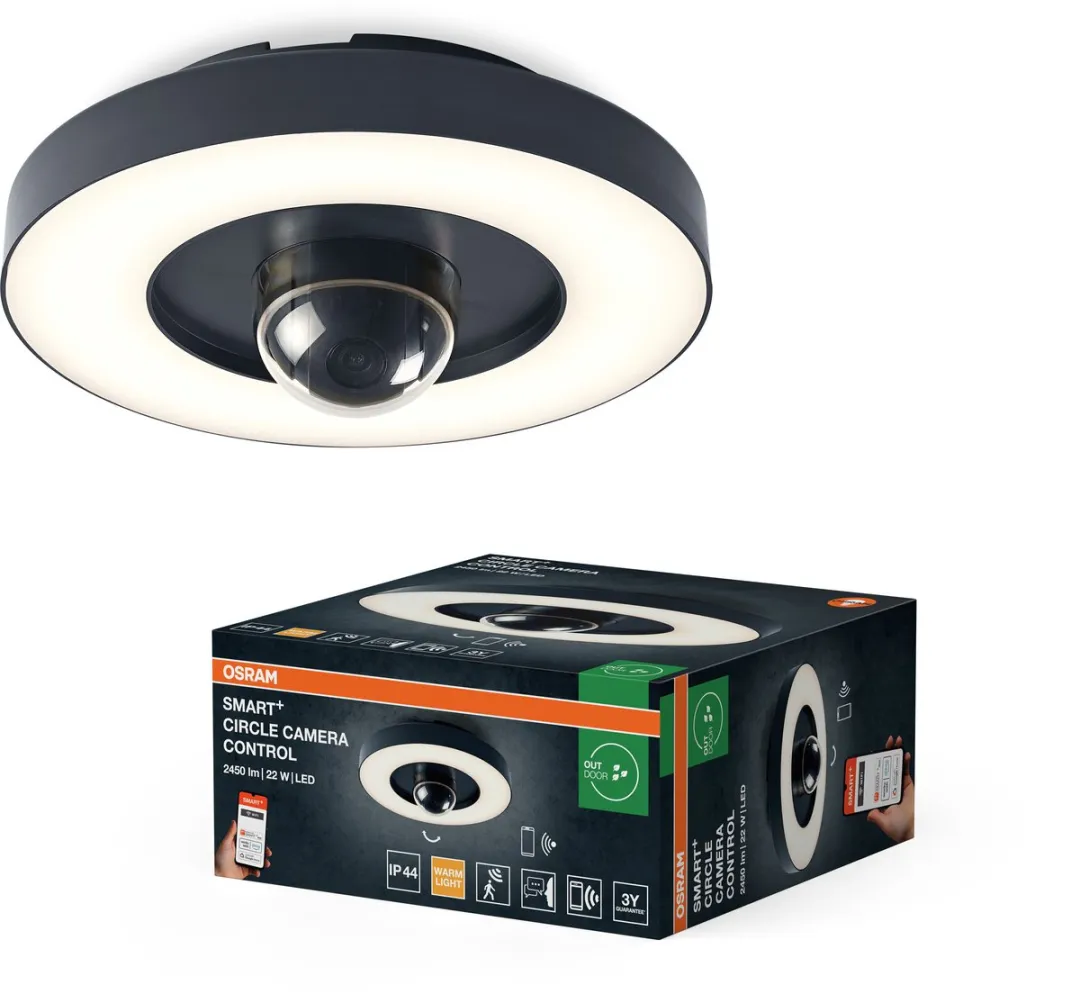 Osram SMART+ AC412080155 Wand-/Plafondlamp + Camera - Donkergrijs - afbeelding 4 van 5