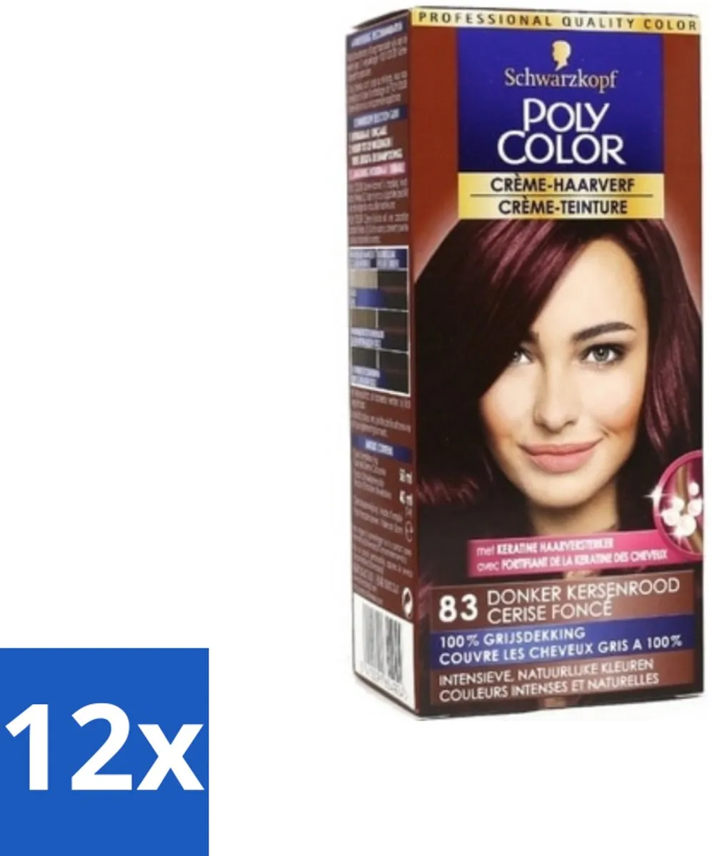 Poly Schwarzkopf Color Donker Kersenrood 1080ml - 12 Stuks