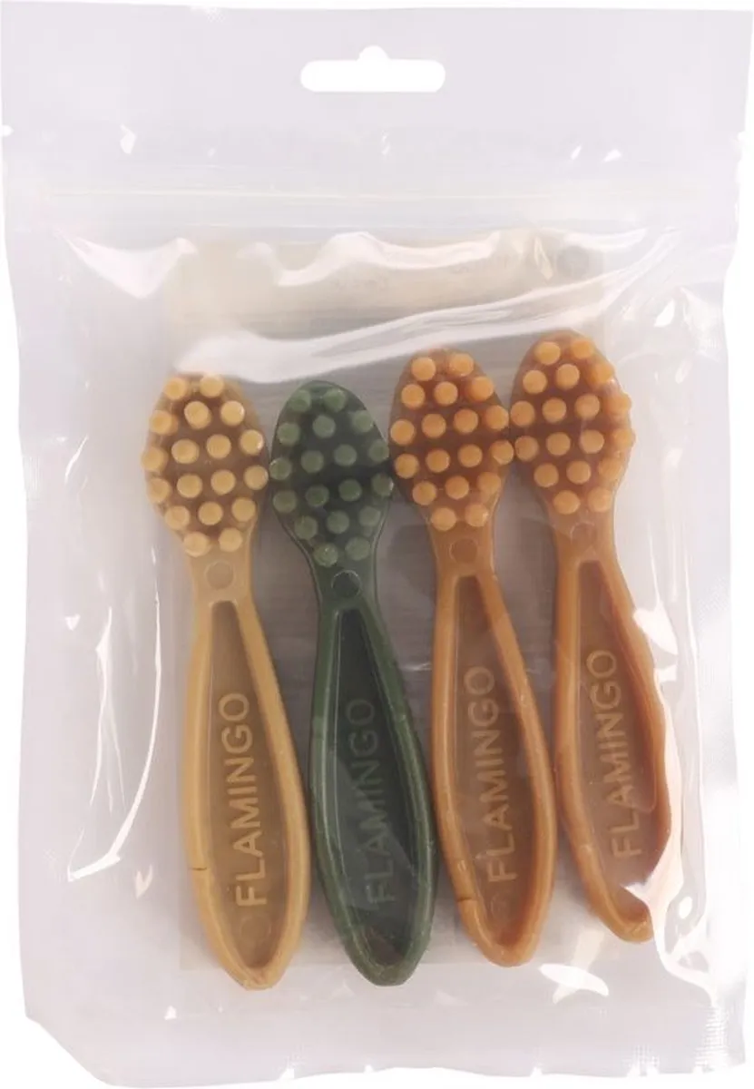 Flamingo Veggie Tandenborstel Mixkleur - 4 Stuks