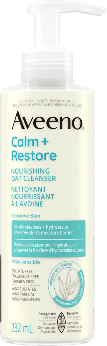 Aveeno Face Calm and Restore Nourishing Oat Cleanser 232ml