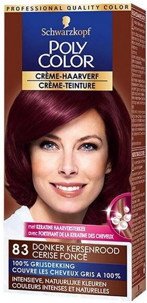 Poly Color Haarverf Donker Kersenrood 50ml - 24 Stuks