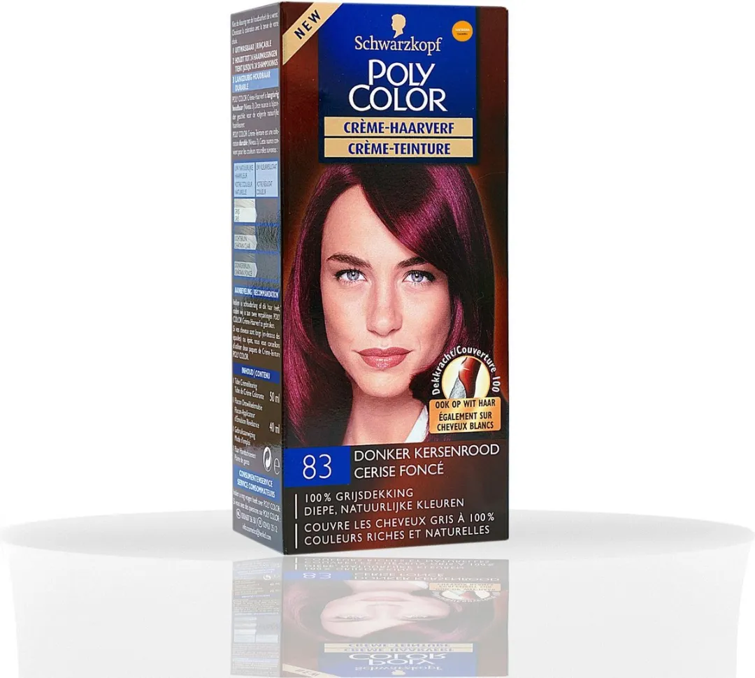 Poly Color Haarverf Donker Kersenrood 50ml - 24 Stuks