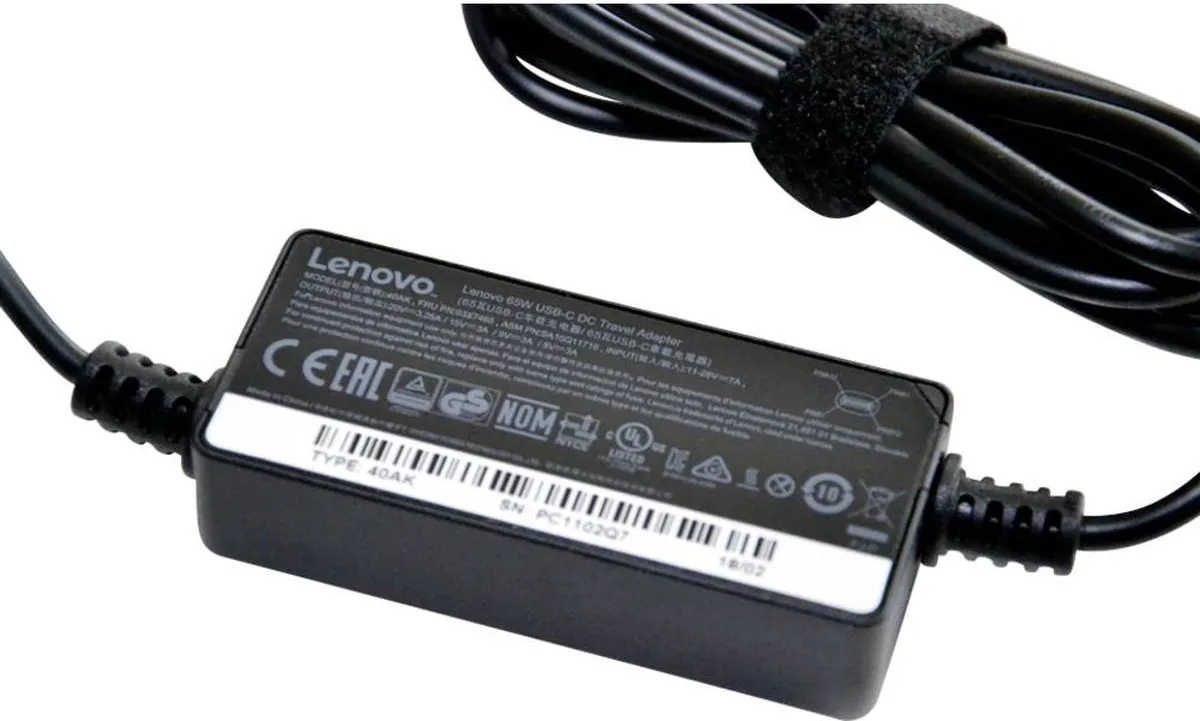 Lenovo 40AK0065WW USB-C Netzteil 65W - Zwart