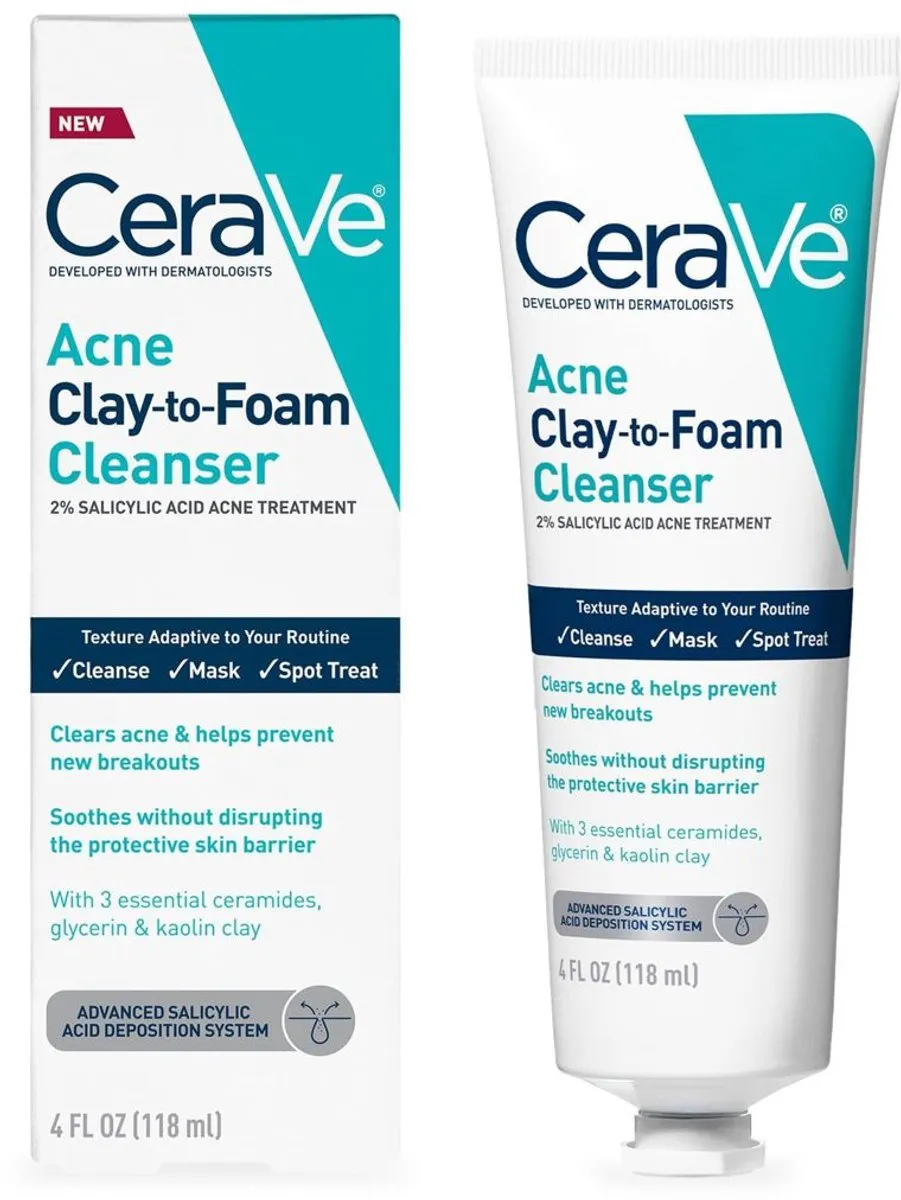 CeraVe Clay To Foam Acne Gezichtsreiniger 118ml