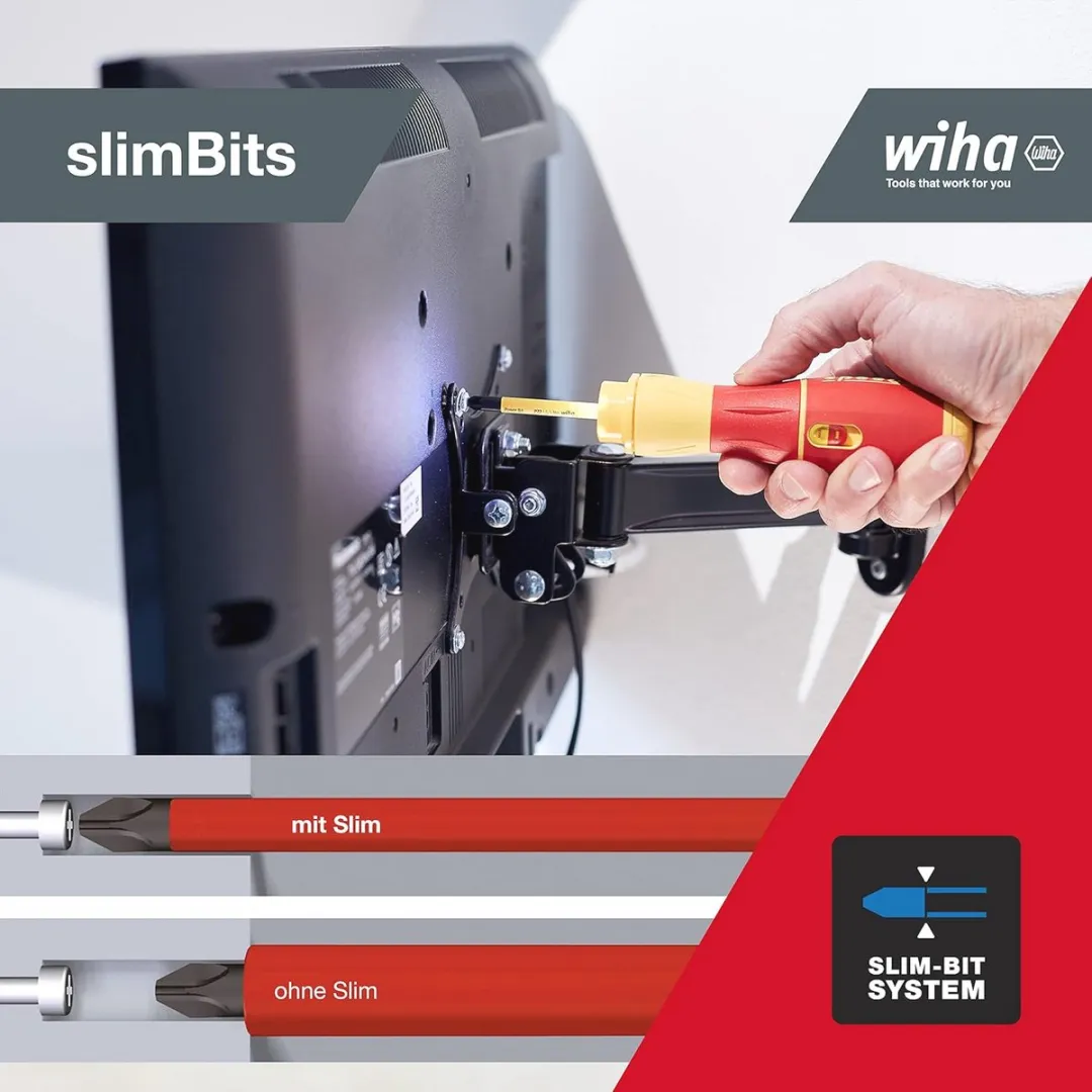 Wiha Ergonomische Elektrische Schroevendraaier Set 7-delig - Rood/Geel