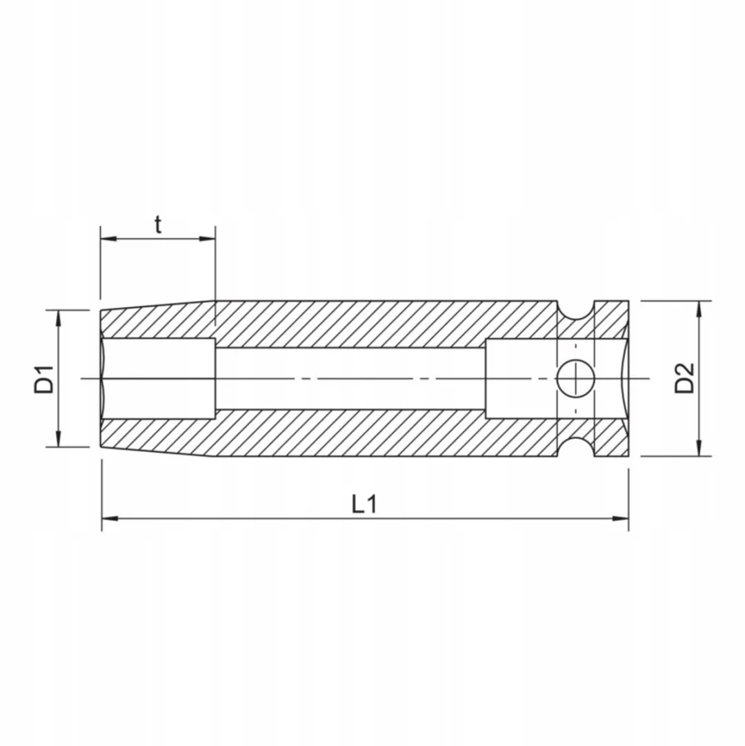 Würth Slagdop 1/2" 5/8" Zeskant Lang - Zwart