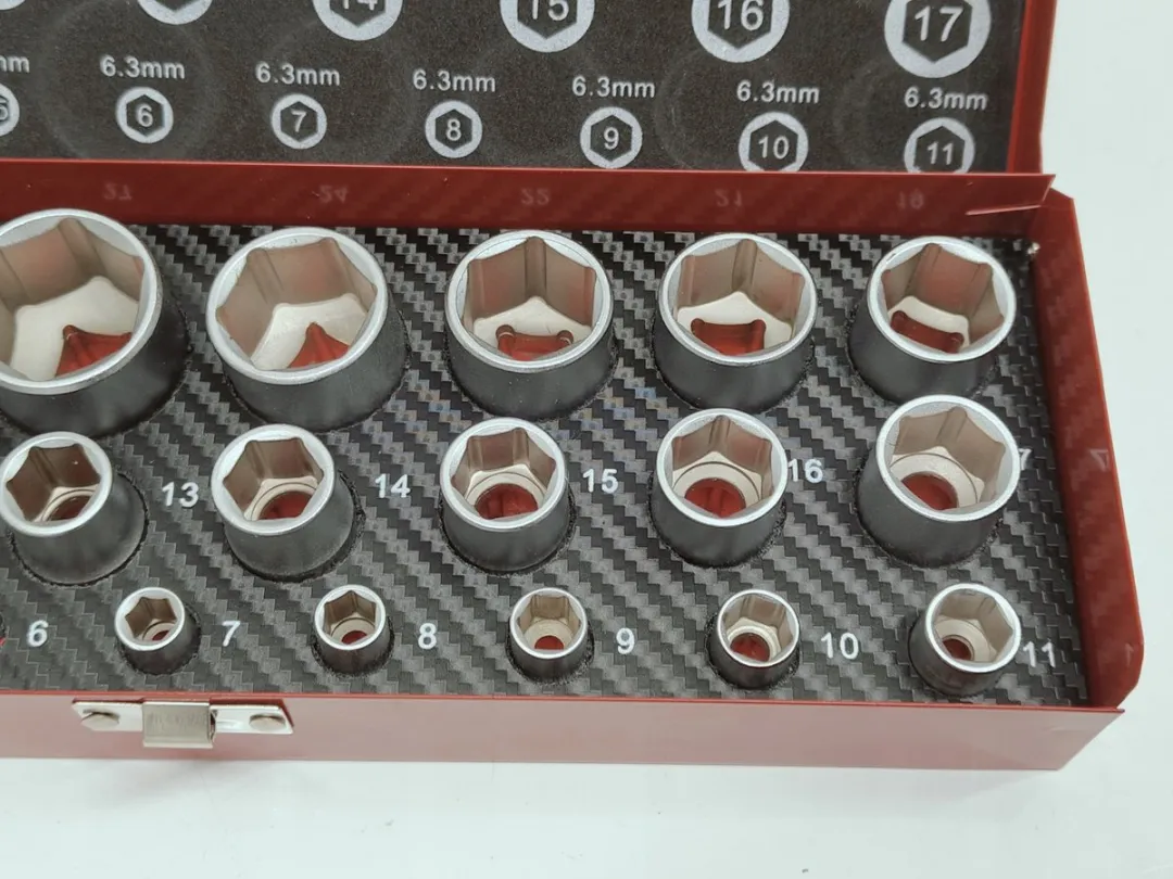 PARKSIDE Steekdoppenverzameling 24-delig - Zilver/Rood